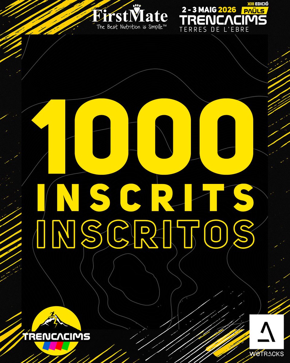 TrencaCimsPauls's tweet photo. 💥Ho hem tornat a fer❗

💣Ja superem els 1️⃣0️⃣0️⃣0️⃣ inscrits🔥 en aquesta XIII edició de la Trencacims Paüls - @terresebretur 

🙌 Gràcies i més gràcies a totes i tots, ha quedat molt clar que ens estimeu moltíssim 🥰

ℹ Recordem que les inscripcions ja estan totalment tancades https://t.co/zwAMszUz4u