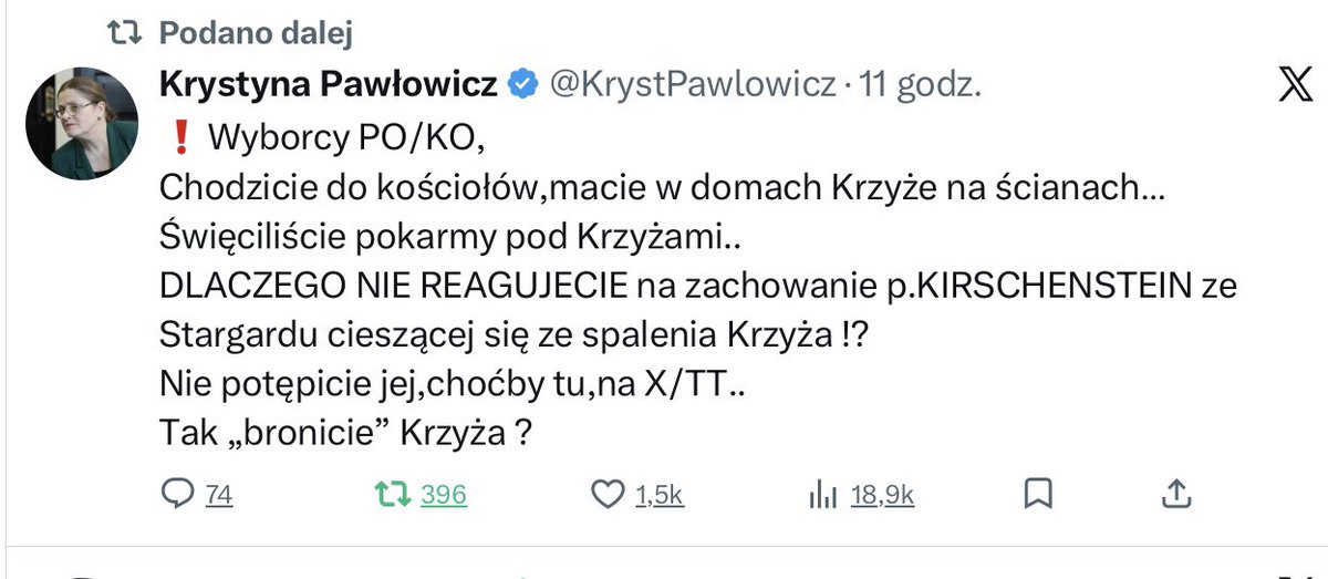 Krystyna Pawłowicz tweet media