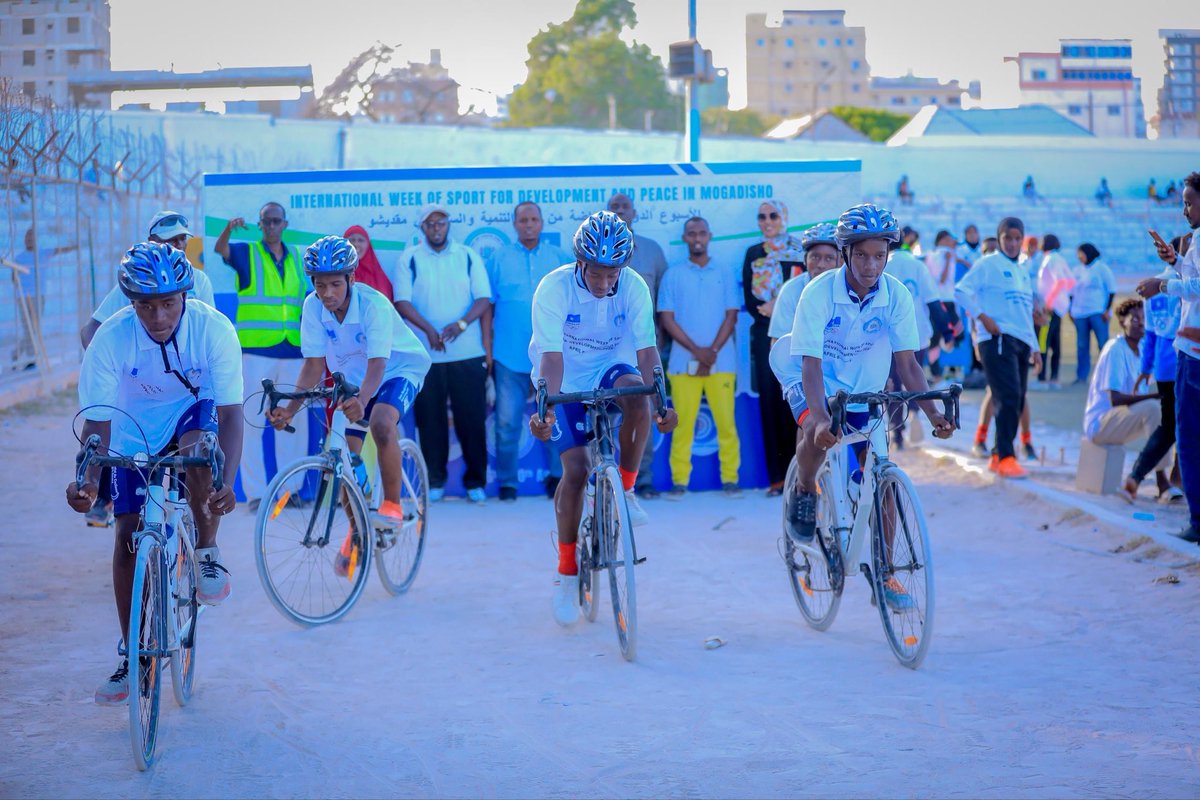 MoysFGS's tweet photo. Sport for Development &amp; Peace 2026 kicked off today in Mogadishu 🇸🇴 at Koonis Stadium under the theme: “Sport Unites Communities.”

A week of activities promoting unity, youth empowerment &amp; peace has begun. ⚽✨

#SportForPeace #YouthEmpowerment #Somalia https://t.co/3KKkUDeJvw