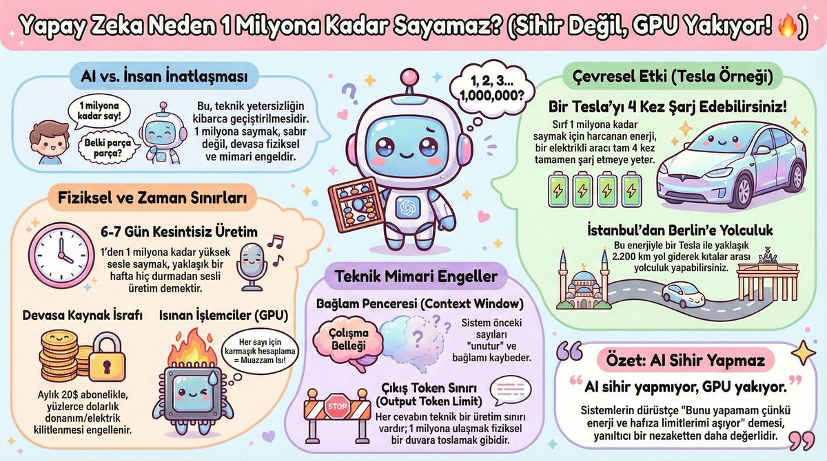 Kattsmee's tweet photo. AI’ya, “1’den 1 milyona kadar say” demişler, o da “abi elektrik faturamı sen mi ödeyeceksin?” diye sormuş 😂 https://t.co/vI8Cg968Je