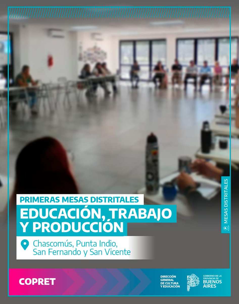 Continuan los primeros encuentros de las Mesas Distritales 

En Chascomús, San Vicente, San Fernando y Punta Indio se llevaron adelante los primeros encuentros de las mesas distritales.
                 instagram.com/p/DWyeCacFRNG/…