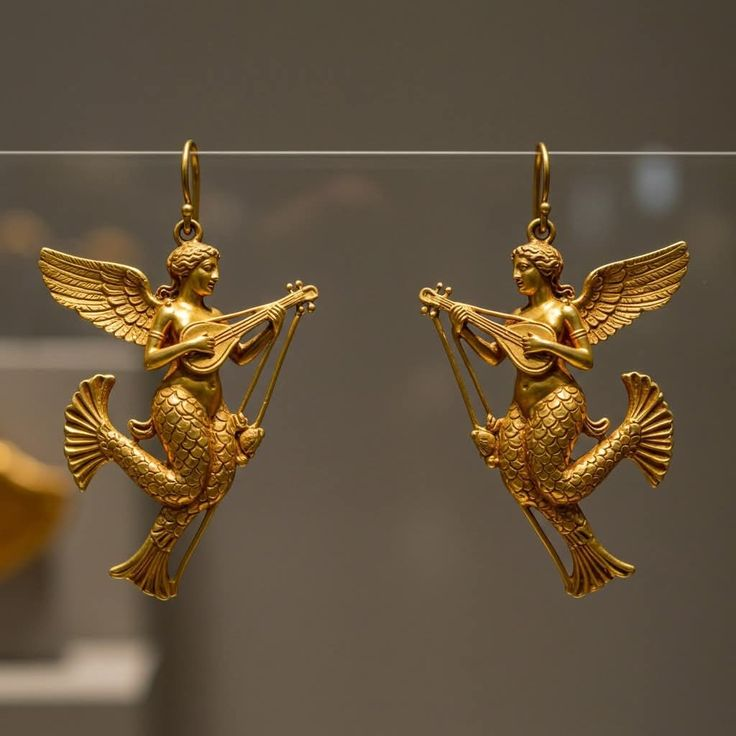 LeoDaVinciWave's tweet photo. Ancient Greek gold earrings dating from the 4th century BCE. https://t.co/qshy1cWU0O