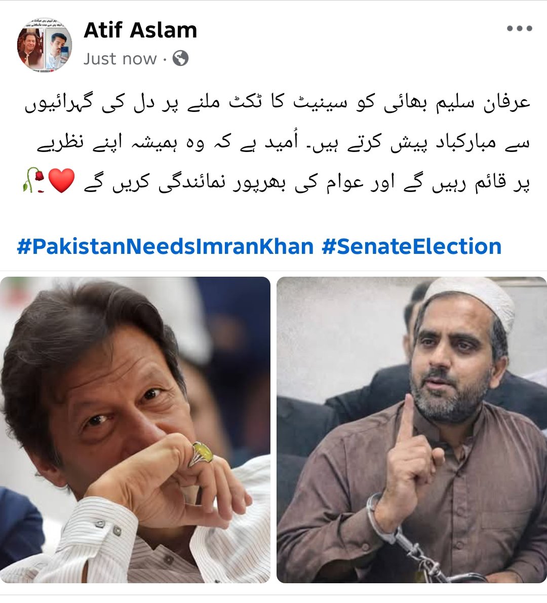 Atif_khan_804's tweet image. یہ نظریے کی جیت ہے۔❤️🥀 #Senateelection #pakistanneedsimrankhan #irfansaleem