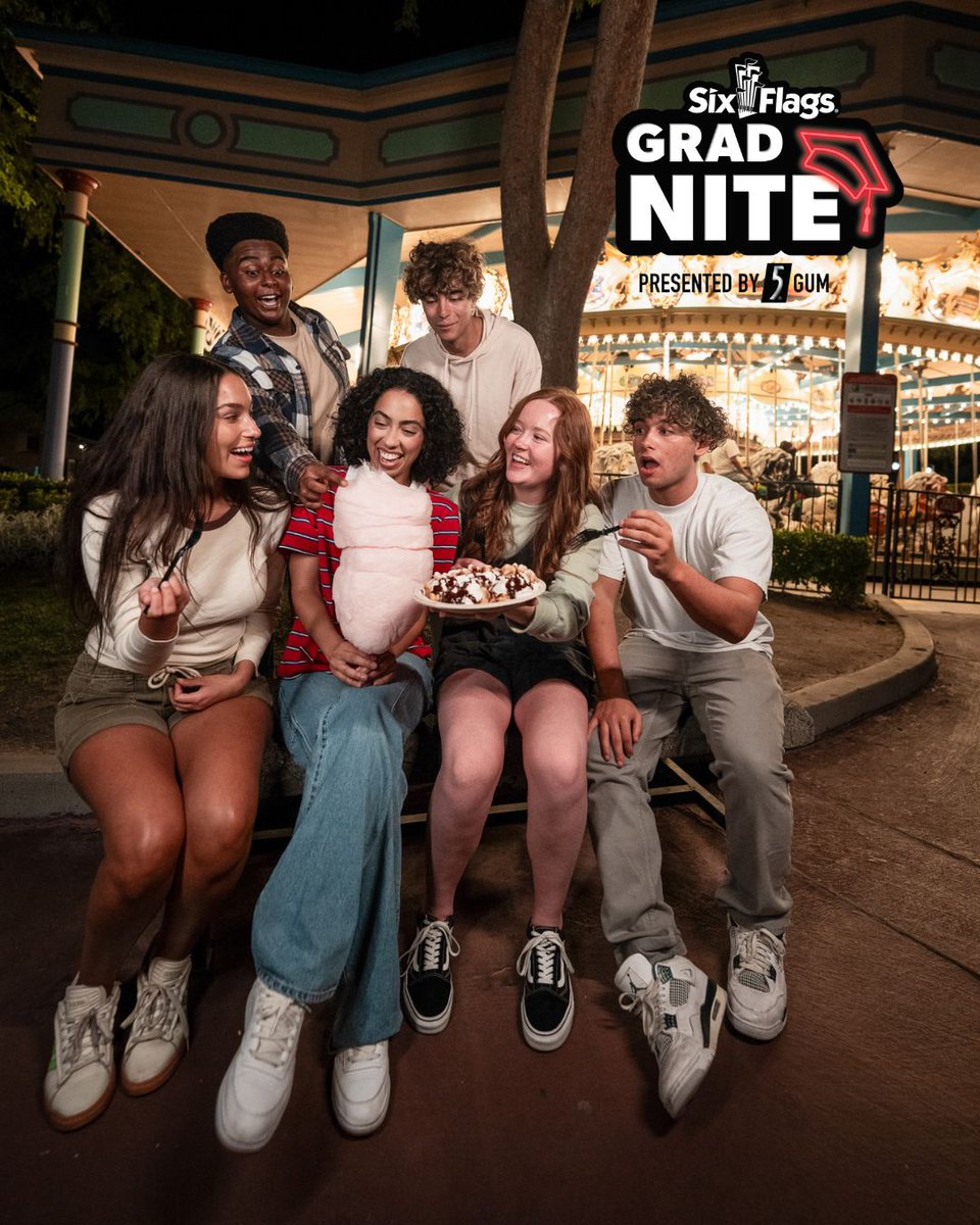 SF_FiestaTexas's tweet photo. Celebrate your graduates with an unforgettable night of thrills on May 14! #GradNite offers the ultimate private party experience with exclusive rides, dance parties, and memories to last a lifetime. Learn more: https://t.co/dcJ6xscFlo https://t.co/51yj7RYeyB