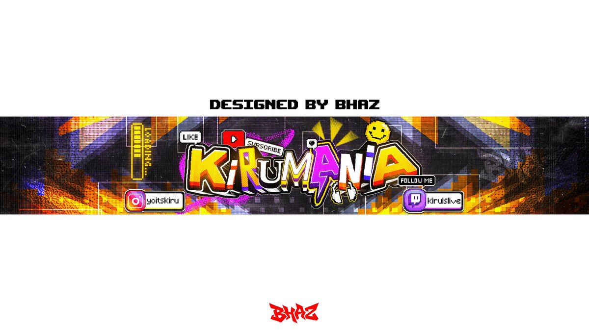 YouTube Banner made for <a href="/KiruDidIt/">Kiru</a> 
🖌️🎨

Open for new COMMISSIONS 📥,
 DM to ODER 📩

PORT :behance.net/bhazgfx

DISCORD: bhaz1

#design #banner #youtubebanner #ytbanner #purple #yellow #creative #graphicdesign #post #gfx