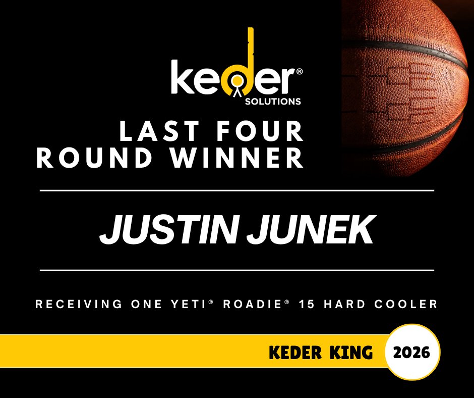 KederSolutions's tweet photo. 🔥 We’re down to the LAST FOUR 🔥
Shoutout to Justin Junek for advancing in the Keder King 2026 bracket! Enjoy your YETI® Roadie® 15 Hard Cooler, well earned.
Who’s taking the crown next? 👑 https://t.co/QEQvnyu519