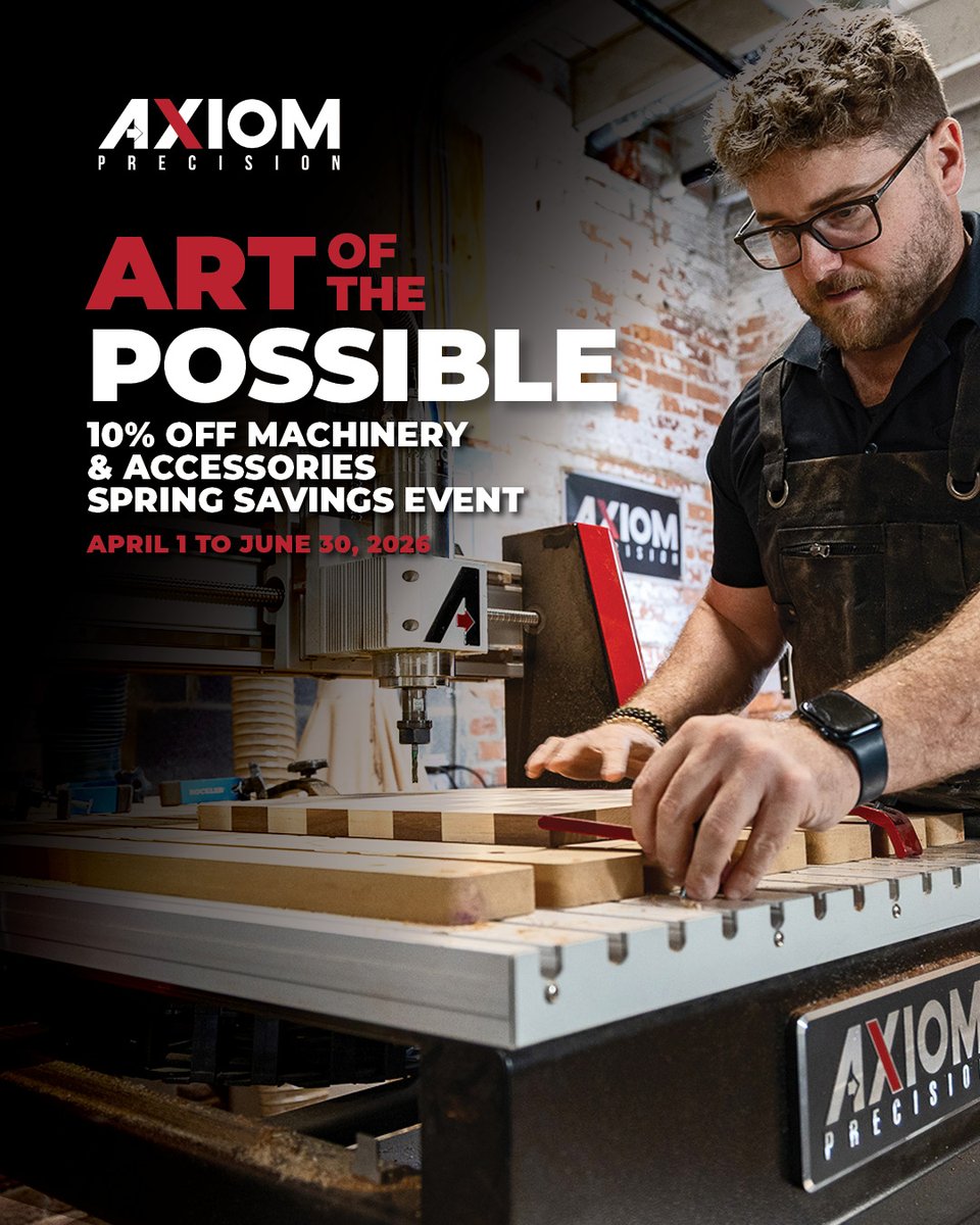 Hermancemachine's tweet photo. The Axiom Precision  “Art of the Possible” event is here. Enjoy 10% savings on machinery and accessories this spring. Browse and shop directly on our website.

https://t.co/7tSdCQIatK https://t.co/HKOx52Hco6