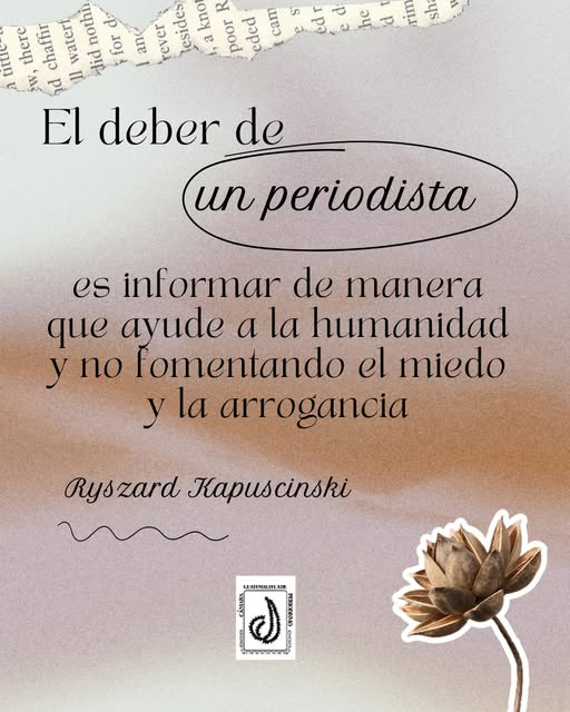 El deber de un periodista es informar de manera que ayude a la humanidad y no fomentando el miedo y la arrogancia. #PeriodismoDigno #CGP