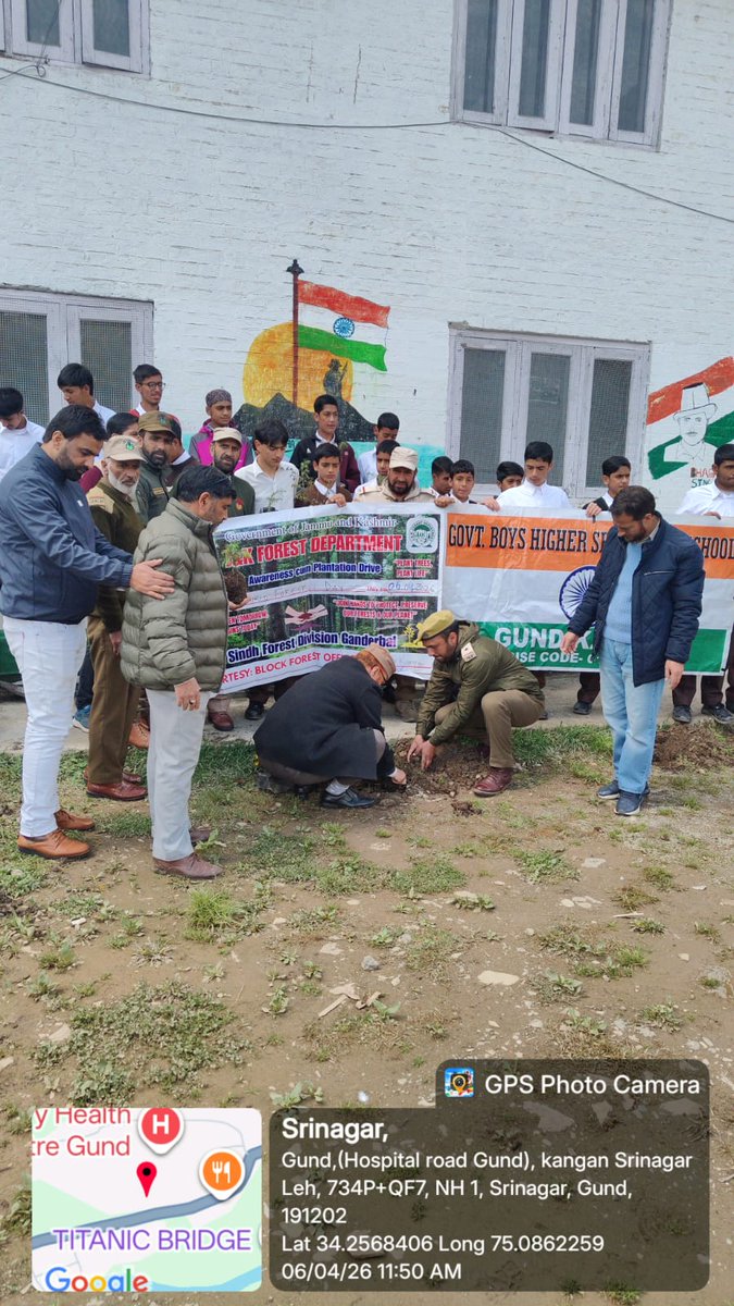 forest_sindh's tweet photo. Today, on 06.04.2026, a successful plantation drive was conducted at Government Higher Secondary School, Gund under the supervision of the Block Forest Officer, Gund, along with field staff,Principal, staff, and students. https://t.co/b1COdbdDIM