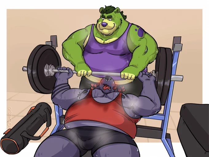 more of the GYM YCH those boys are getting stronger (still available)