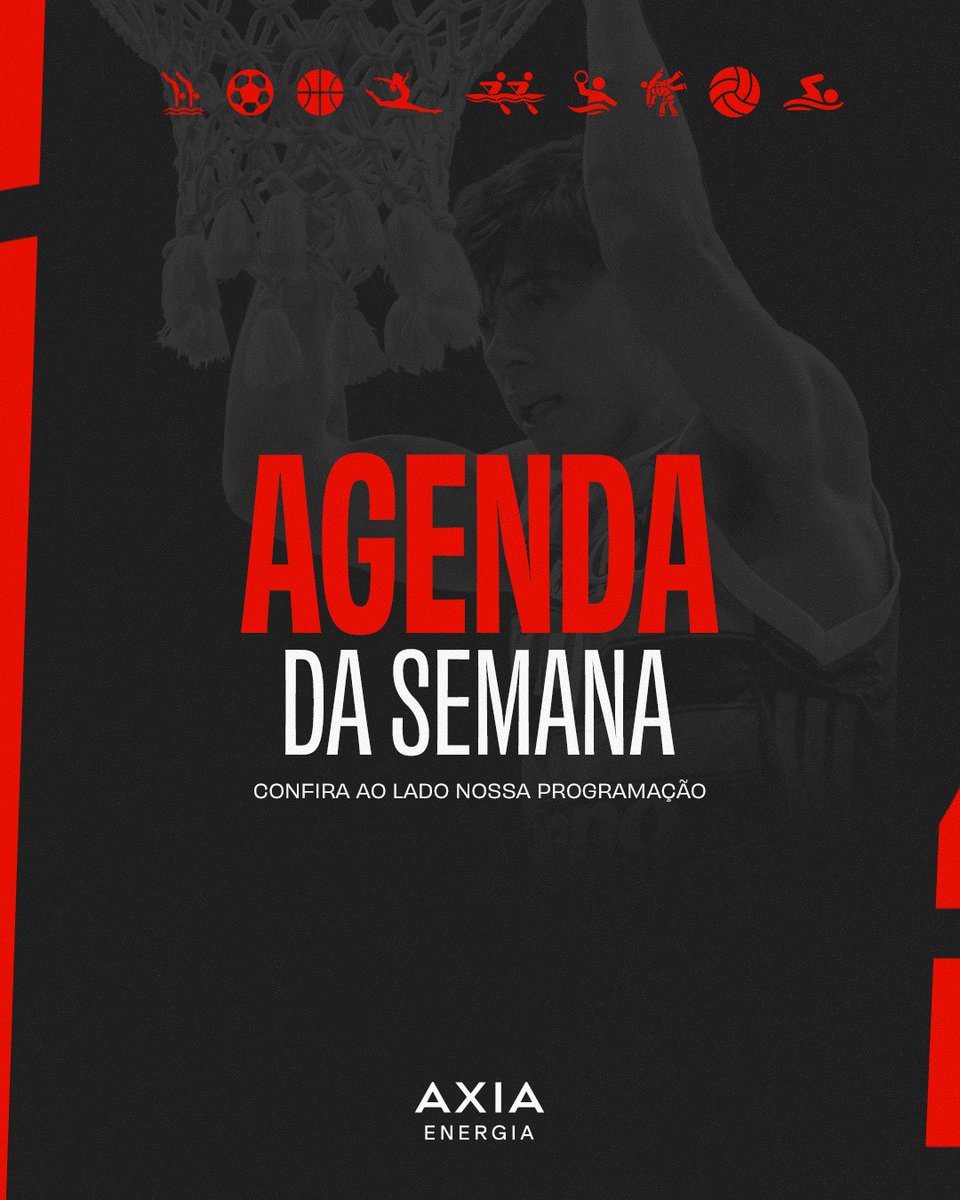 TimeFlamengo's tweet photo. AGENDA DA SEMANA NO AR, NAÇÃO! ❤️🖤
Vem com o #TimeFlamengo! 💪
Apoio: @axiaenergiaof
#AXIAFla #calendario https://t.co/hrLpRklTYO