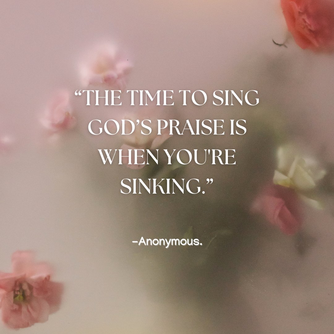 MitziThinkInc's tweet image. Thought of the day…

“The time to sing God’s praise is when you're sinking.” -Anonymous.

This gives us something to consider…

#faithjourney #faithquotes #dailyquotes #dailythoughts #thoughts #quotesforyou #quotesdaily