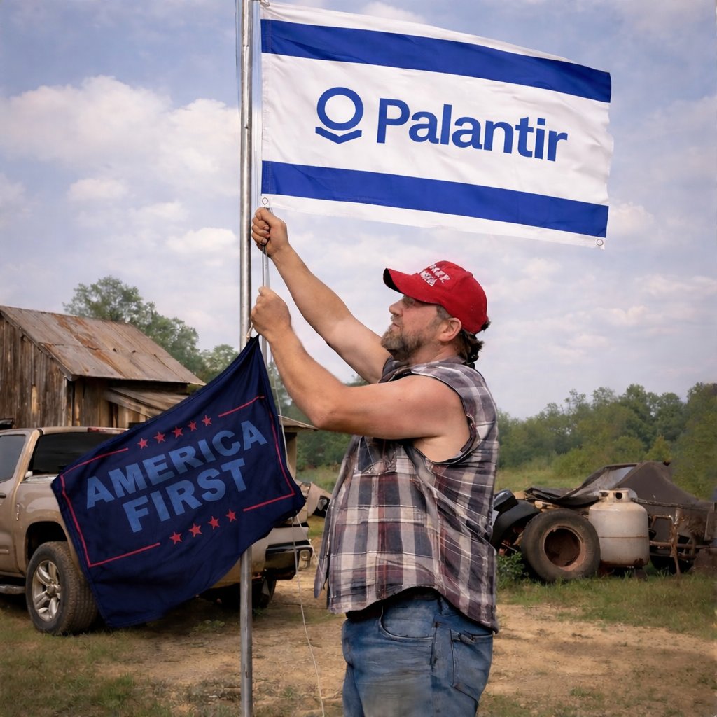 Notice MAGA stopped saying “America First”? 

They’re a conquered demographic now and they know it. All they can do now is bow to the tech-bro takeover, defend the surveillance state, and pray simpmaxxing keeps them out of Palantir’s social credit system.