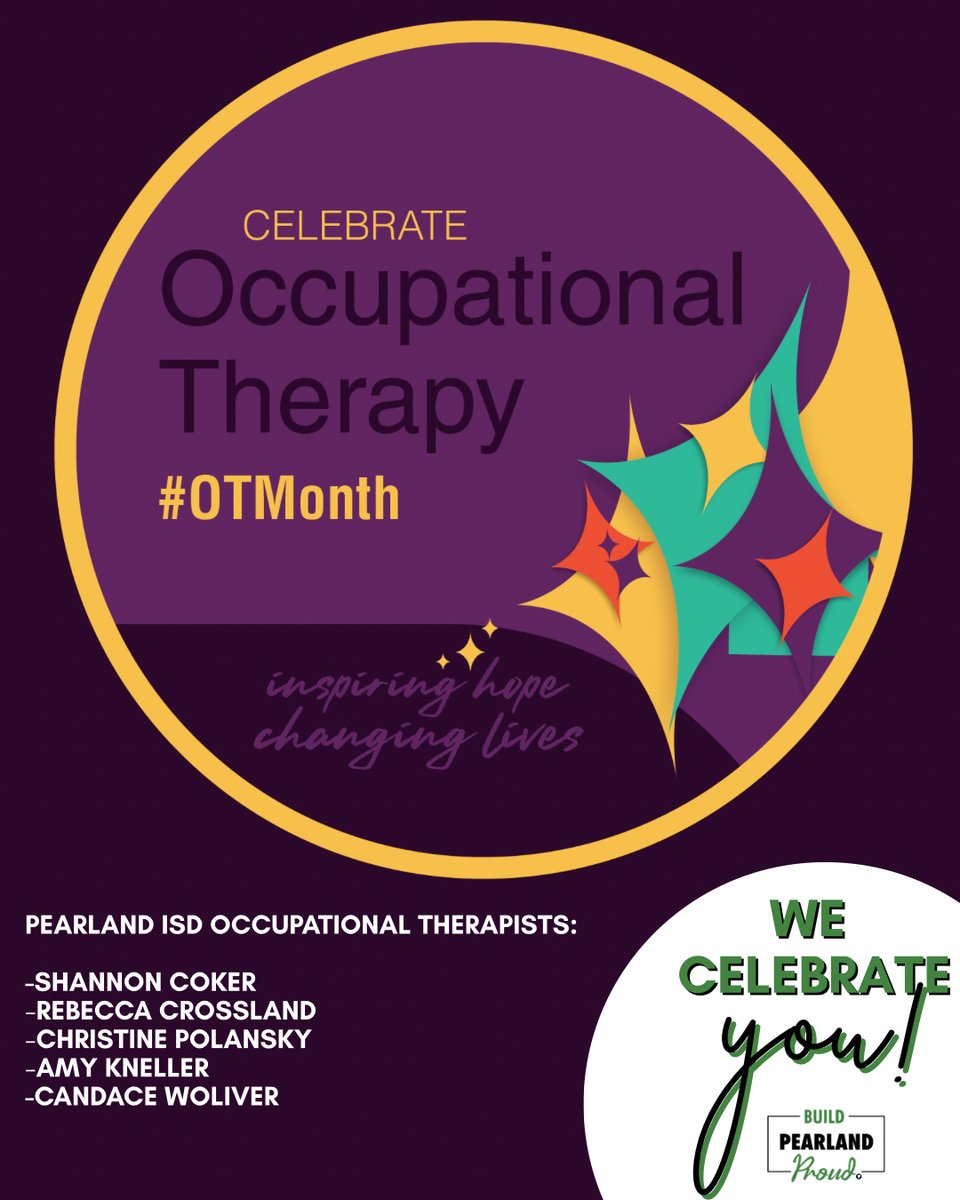 PearlandISD's tweet image. Occupational Therapy Month 

Celebrating our amazing OTs who help students build independence, confidence, and success every day. Thank you for all you do! 🙌
#OTMonth #OccupationalTherapy #StudentSuccess #ThankYouOT #BuildPearlandProud