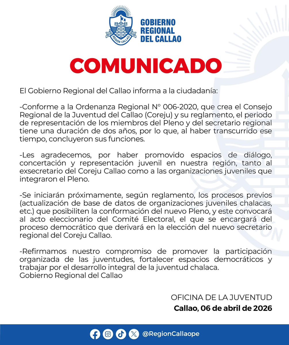 Gobierno Regional del Callao tweet media