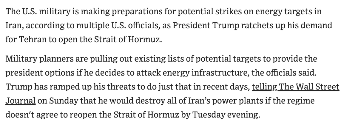 Faytuks's tweet photo. The U.S. military is making preparations for potential strikes on energy targets in Iran, according to multiple U.S. officials -WSJ https://t.co/KzT7BNNL5Z