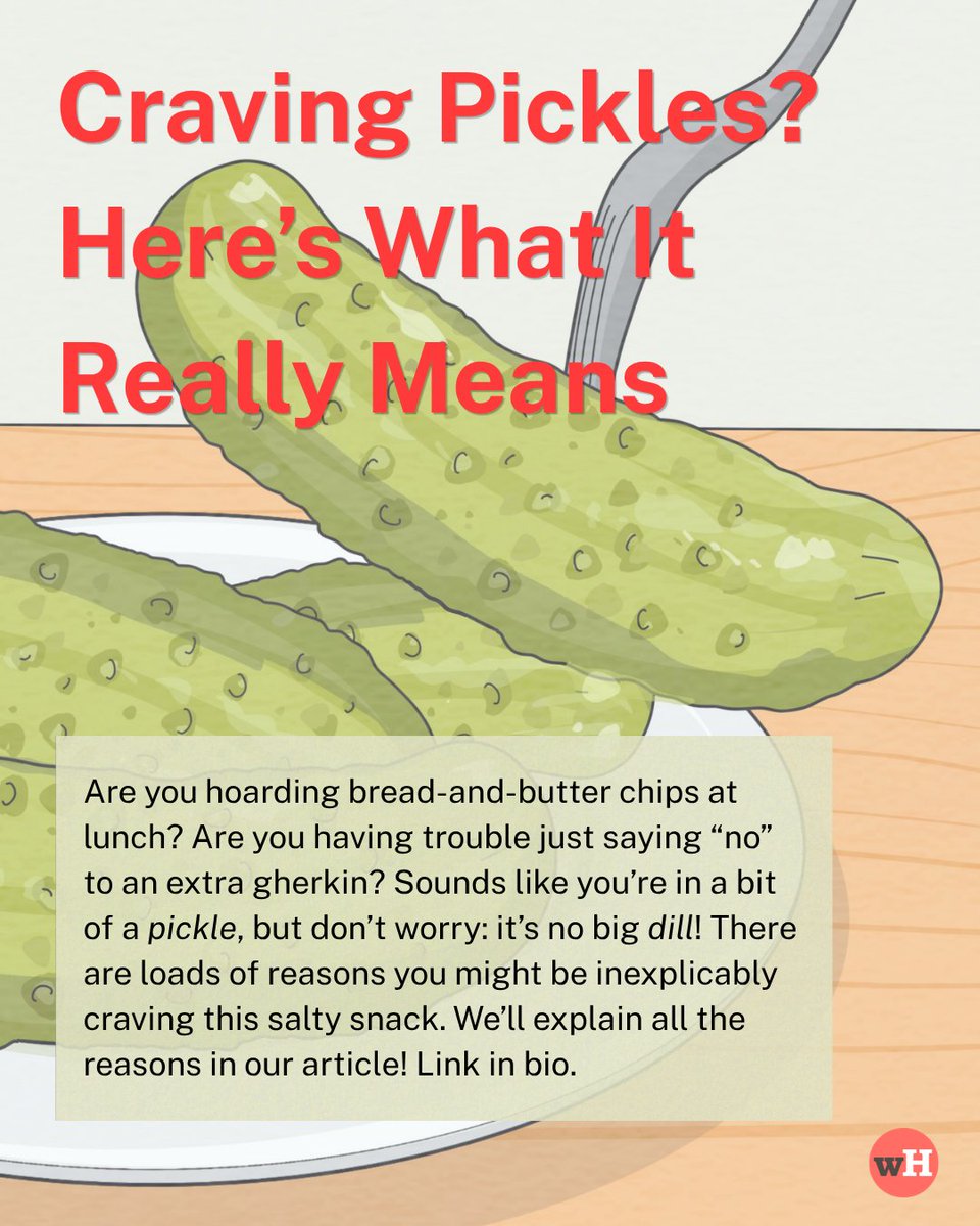 wikiHow's tweet image. Pickles: they’re crunchy, tangy, salty, and just plain delightful. 🥒But why do people crave them? Find out in our article: wikihow.com/Why-Do-I-Crave…

#pickles #craving #wikihow