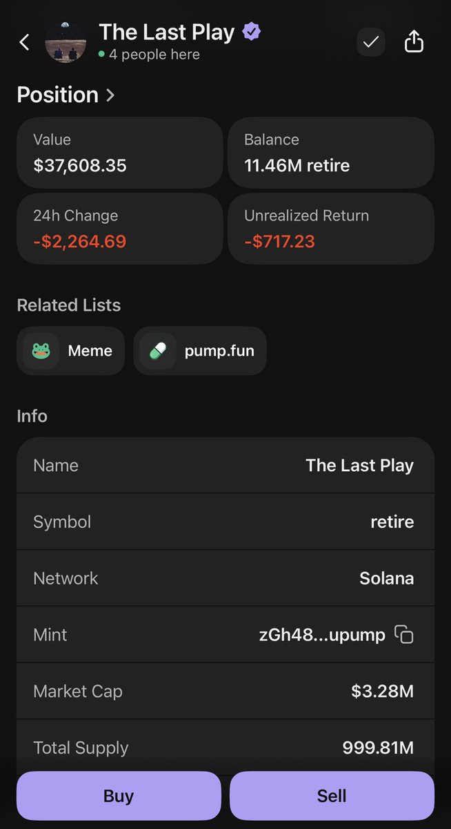 A little over 300x till this is worth 8 figures

I plan on retiring from $retire ….

The last play.