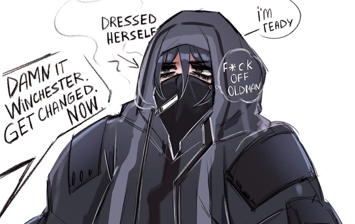 sfwbat's tweet image. She dressed herself: 
Leon yelled at her: 
#residenteviloc #reoc