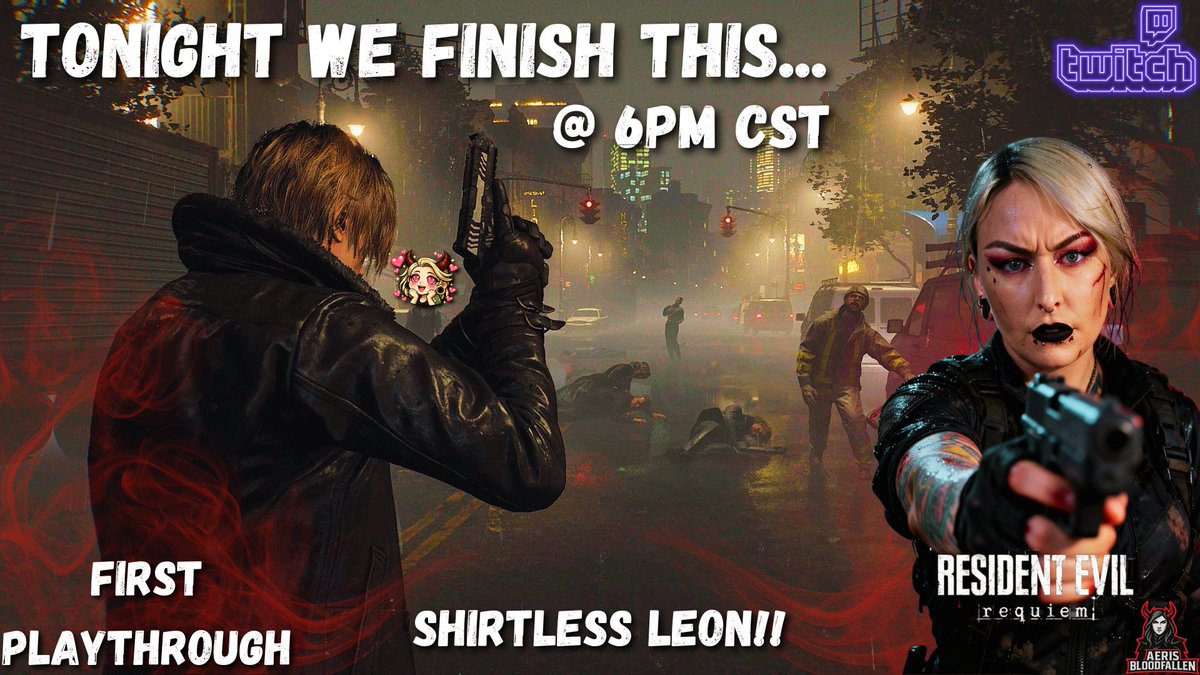 HAPPY MONDAY EVERYONE! Tonight we are back in action with the last stream of #residentevil9 ! Its time to see the ending! Im so excited to see everyone! Also, i got an announcement on stream tonight!