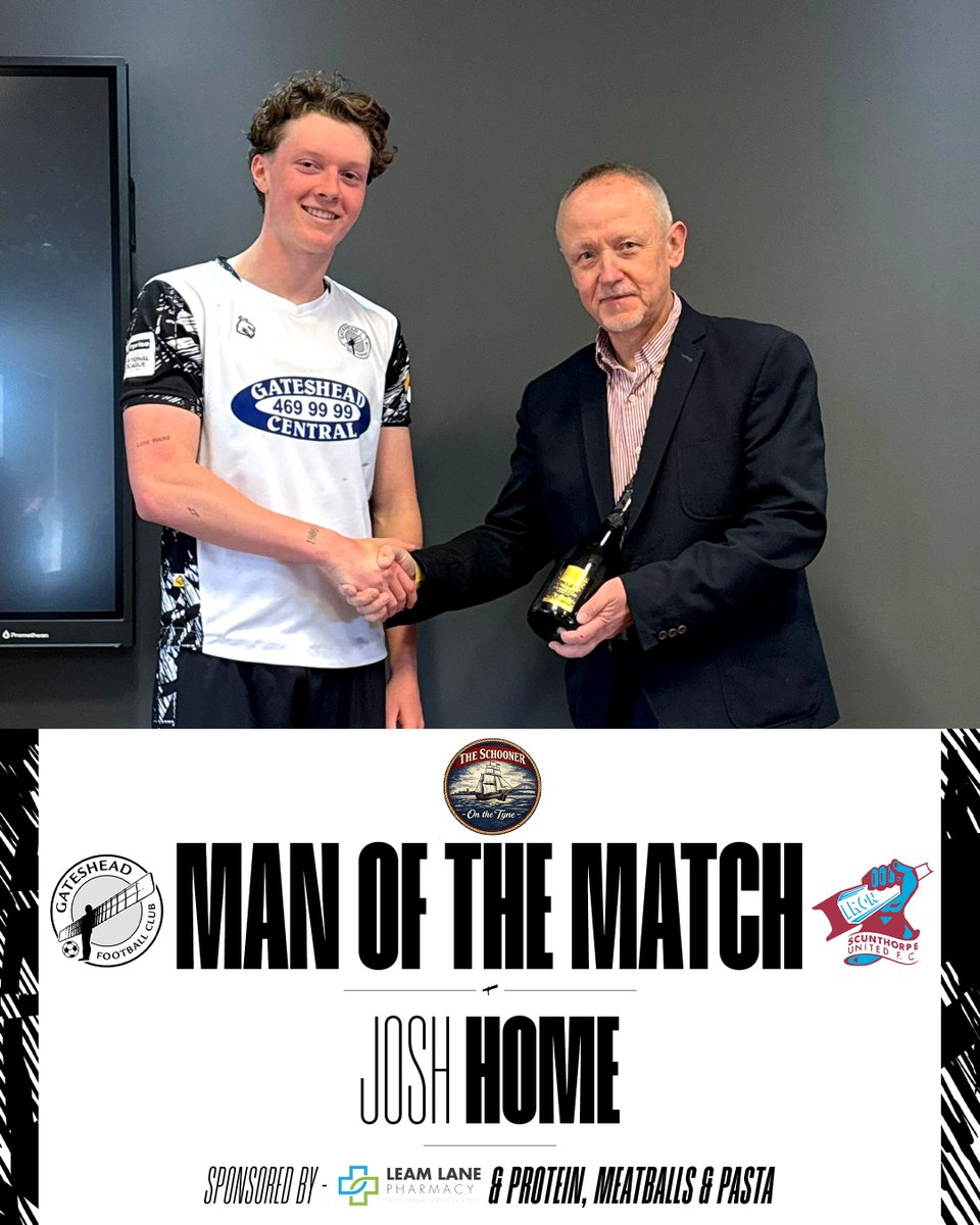 GatesheadFC's tweet photo. Non-stop energy at CM! 🏃‍♂️🔋

Josh Home is your The Schooner MOTM! 🙌

#WorClub ⚪️⚫️ https://t.co/Ax2MiibRYn