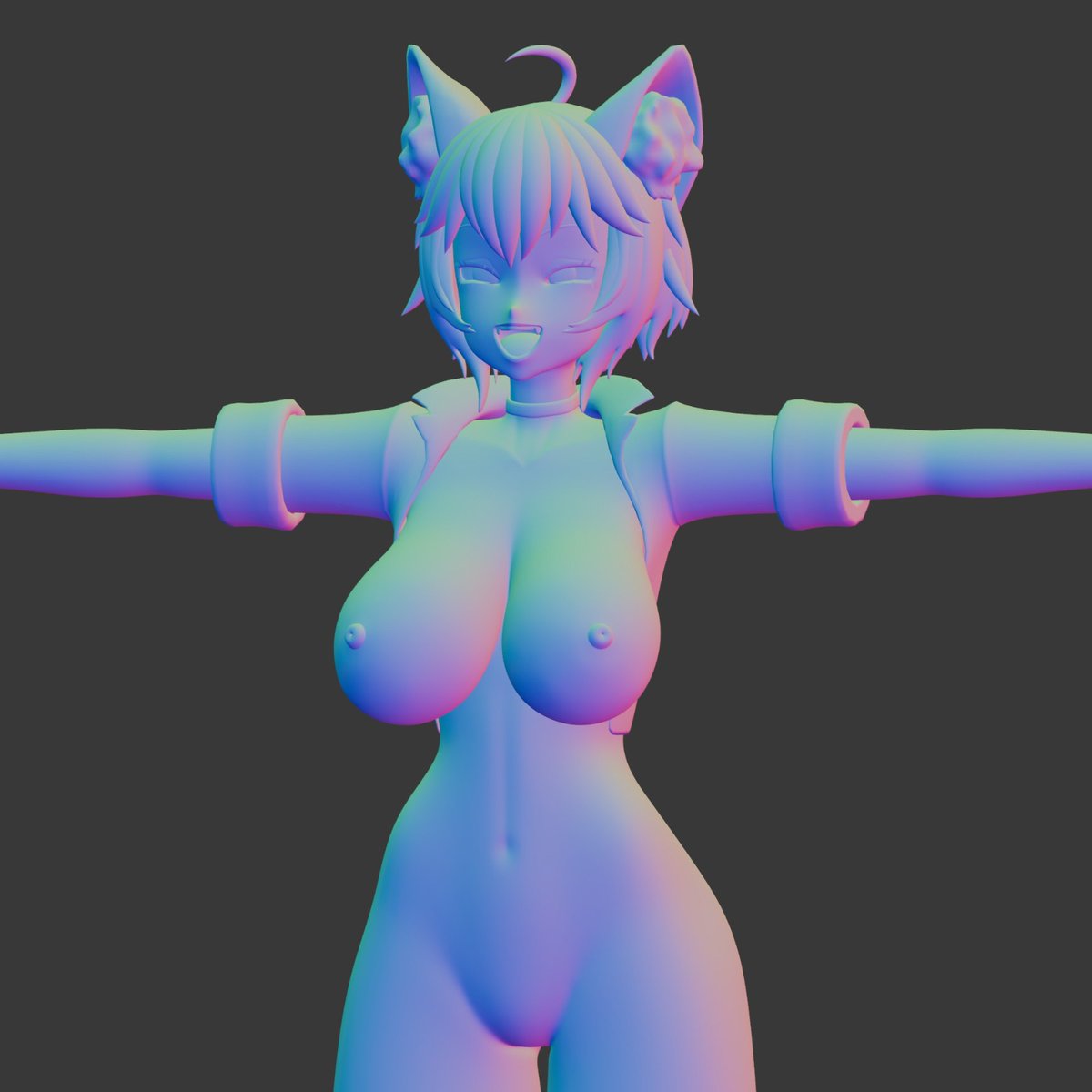 solo_wing_pixy1's tweet image. 3D model of a work by @Brassica_18. I love their style and wanted to practice topology based on their original design.

If you think I'm misusing their design, please let me know and I'll remove it without hesitation. I hope you like it!

#blender3D #3DModeling #Retopology