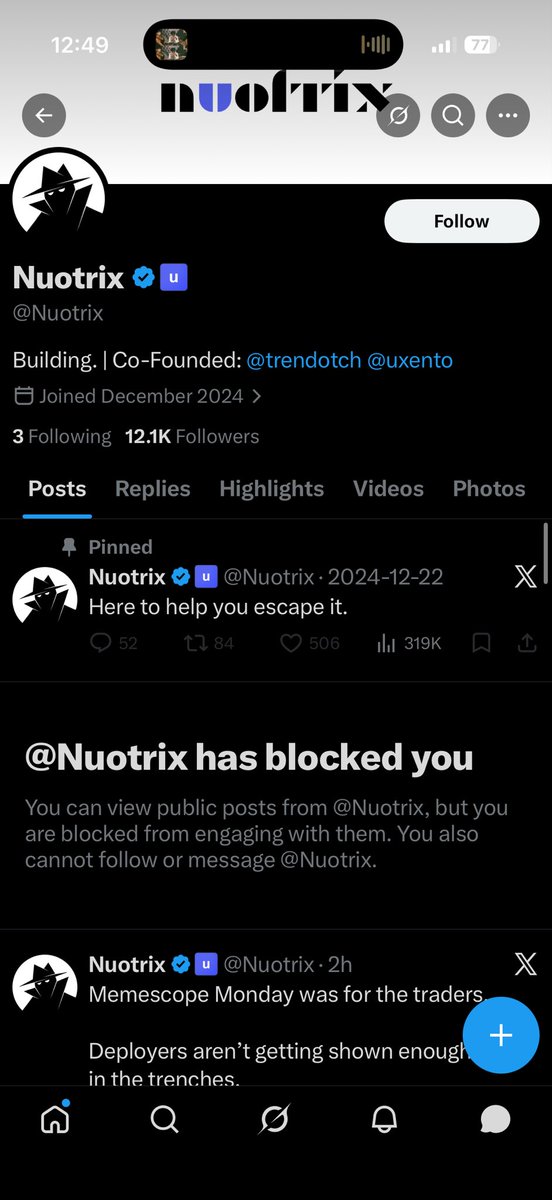 solmadeCACKO's tweet photo. BLOCKED BY THE VAMP DRAINER EXTENSION DEV 😭😭

Fuck this goof truly. https://t.co/3H7xHfgxn7