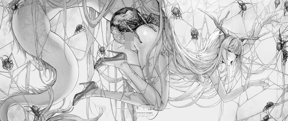 mymdsj's tweet photo. #碧蓝航线 #木津 #AzurLane #虫奸 #spider #tentacle #R18 #阿颜黑 #二次元 #illustration #bestiality  twitter转推超过30，公开无码原图 Yaya, more than 30 retweets on twitter, and the uncensored original image is released やや、ツイッターで30リツイート超え、無修正オリジナル https://t.co/Y1aszWTmRK
