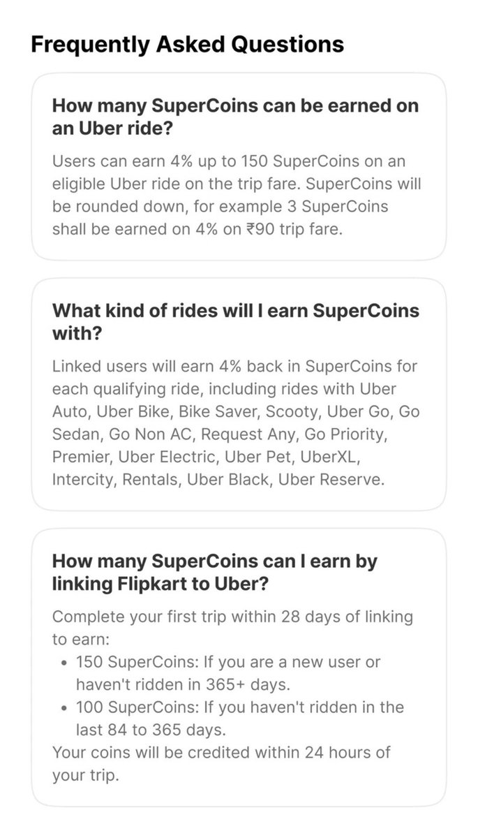 CardNiti's tweet image. Flipkart × Uber is live 🔥

- 4% back (up to 150 Supercoins) on every ride
- New to Uber ? Link &amp;amp; get 150 Supercoins

Free coins for rides you'd take anyway.