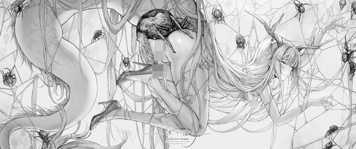 mymdsj's tweet photo. #碧蓝航线 #木津 #AzurLane #虫奸 #spider #tentacle #R18 #阿颜黑 #二次元 #illustration #bestiality  twitter转推超过30，公开无码原图 Yaya, more than 30 retweets on twitter, and the uncensored original image is released やや、ツイッターで30リツイート超え、無修正オリジナル https://t.co/Y1aszWTmRK