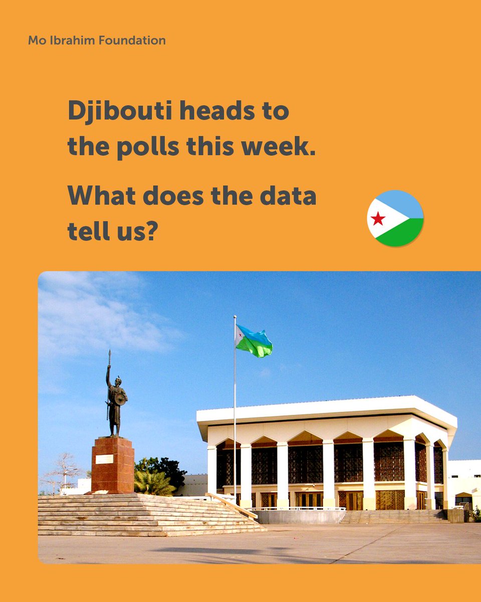 MoIbConcert's tweet photo. 🇩🇯 As Djibouti heads to the polls this week, what does governance data reveal?

#IIAG data shows a stable but uneven governance picture over the past decade.

📊 Explore more: https://t.co/8swj8OJqzt

Image: Skilla1st / Wikimedia Commons (CC BY-SA 4.0) https://t.co/a2Qmii1sTv