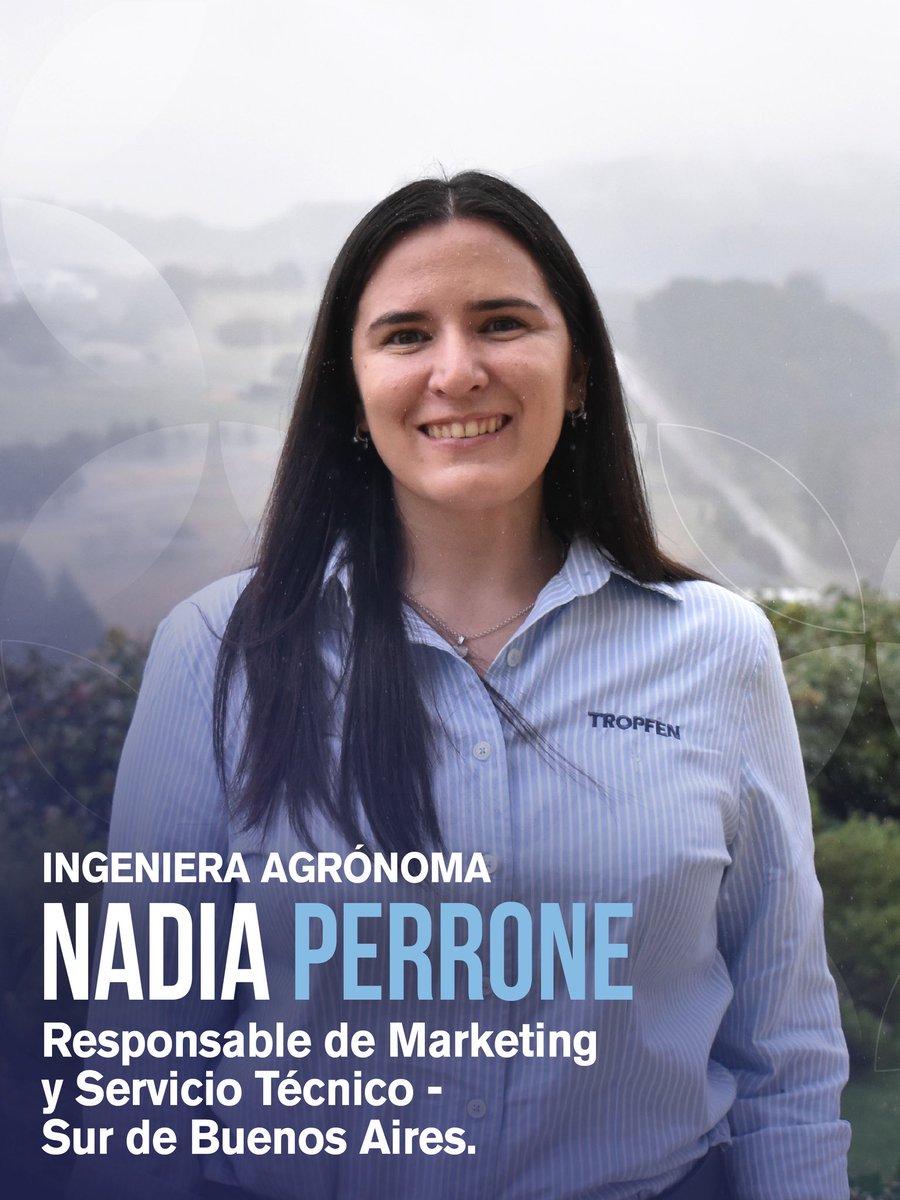 TROPFEN_AGRO's tweet photo. Conocé a Nadia Perrone 🌱🚜​

Ing. Agr. y Responsable de Marketing y Servicio Técnico en el Sur de Buenos Aires.​
Desde junio de 2024, Nadia se sumó al equipo de Tropfen para acompañar a productores y asesores con una mirada técnica, cercana y enfocada en cada necesidad del campo https://t.co/vsZxrdPpgT