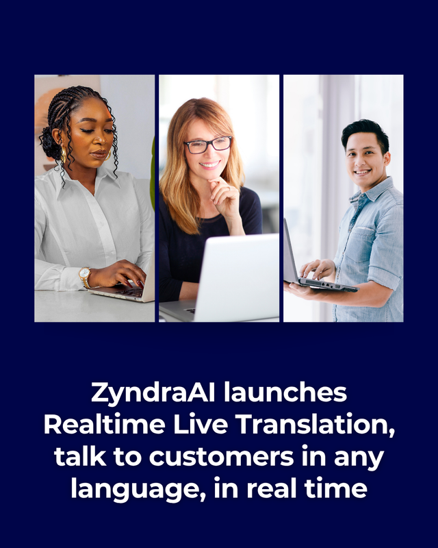 ZyndraAI's tweet photo. Language barriers just became obsolete in customer service. 🌏 

The future of international customer service is here! 🚀
https://t.co/sAnBV2JVzX

#RealtimeTranslation #GlobalCustomers #ZyndraAI https://t.co/l9HmNUmCH3