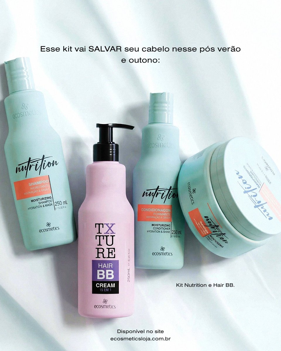 ecosmeticsloja's tweet photo. É por isso que Hair BB Cream 15 em 1 + a linha Nutrition fazem toda diferença. Você está literalmente salvando seu cabelo de todos esses vilões. https://t.co/jfQmDU3UlF