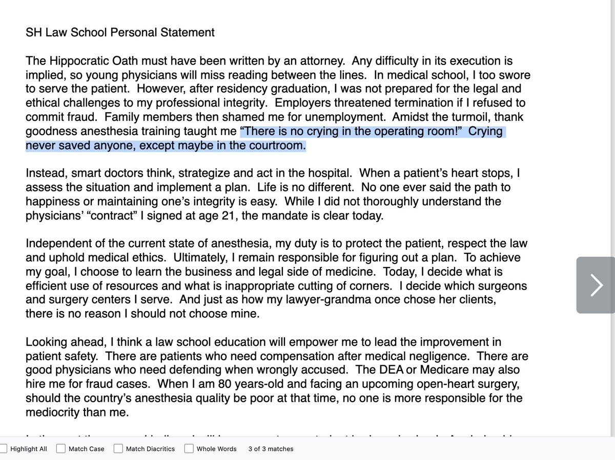 CptHuang's tweet image. So, a number of the #DMV law school admission committees saw this ~2018, right?  Before the COVID pandemic and when the majority of American physicians folded.

To not make too much #fun of @TullyLegal attorneys, there is a time &amp;amp; place for crying.  In front of the American