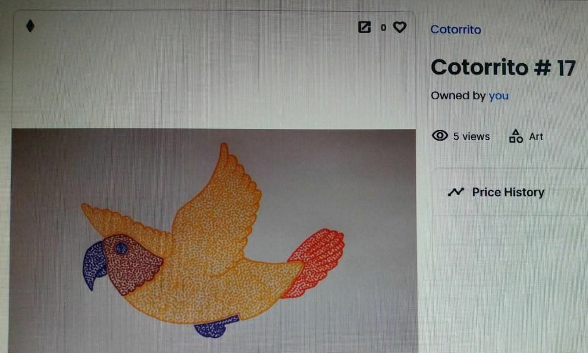 varsevia's tweet photo. 🔥🔥🔥🔥 Collection "Cotorrito". Cotorrito # 17
Design: Handmade drawing
Blockchain: Ethereum
Colors: Purple, light brown, yellow, orange.

https://t.co/Tqfubn6fer

#opensea
#NFT https://t.co/z6lM90jahk