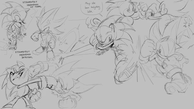 My Sonic vs @Terusada1's Shadow 
🦔 🤜🤛🦔 
