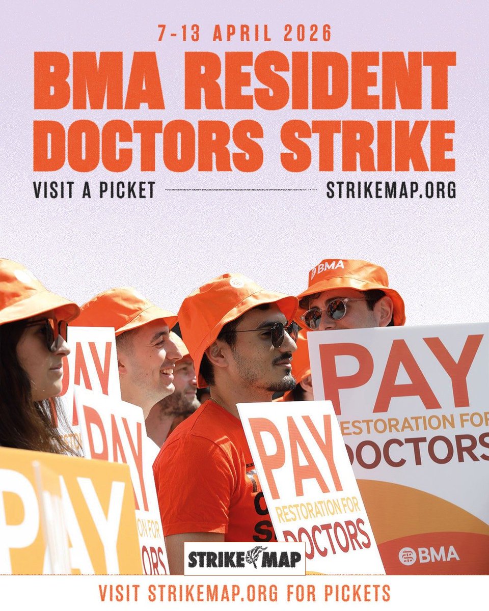 unitecomleeds's tweet image. Support @BMAResidents pickets in your area!

🗓️ 7.4.2026
⏰ 8-10am
📌 by Jubilee Wing, #Leeds General Infirmary, Leeds City-Centre, LS1 3EX

🔗 1) Other pickets bit.ly/BMAPicketsApri…
2) More Picket info
bma.org.uk/our-campaigns/…

#StrikeMap #NHSstrike #ResidentDoctors #BMA #LGI