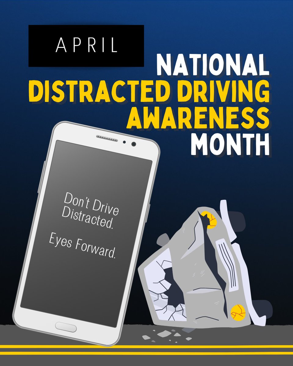 ManassasCityPD's tweet image. April is Distracted Driving Awareness Month 🚗📵

A quick glance at your phone can change everything. No text, call, or notification is worth a life. Stay focused, stay alert, and keep your eyes on the road.

#DistractedDrivingAwareness #DriveSafe #StayFocused