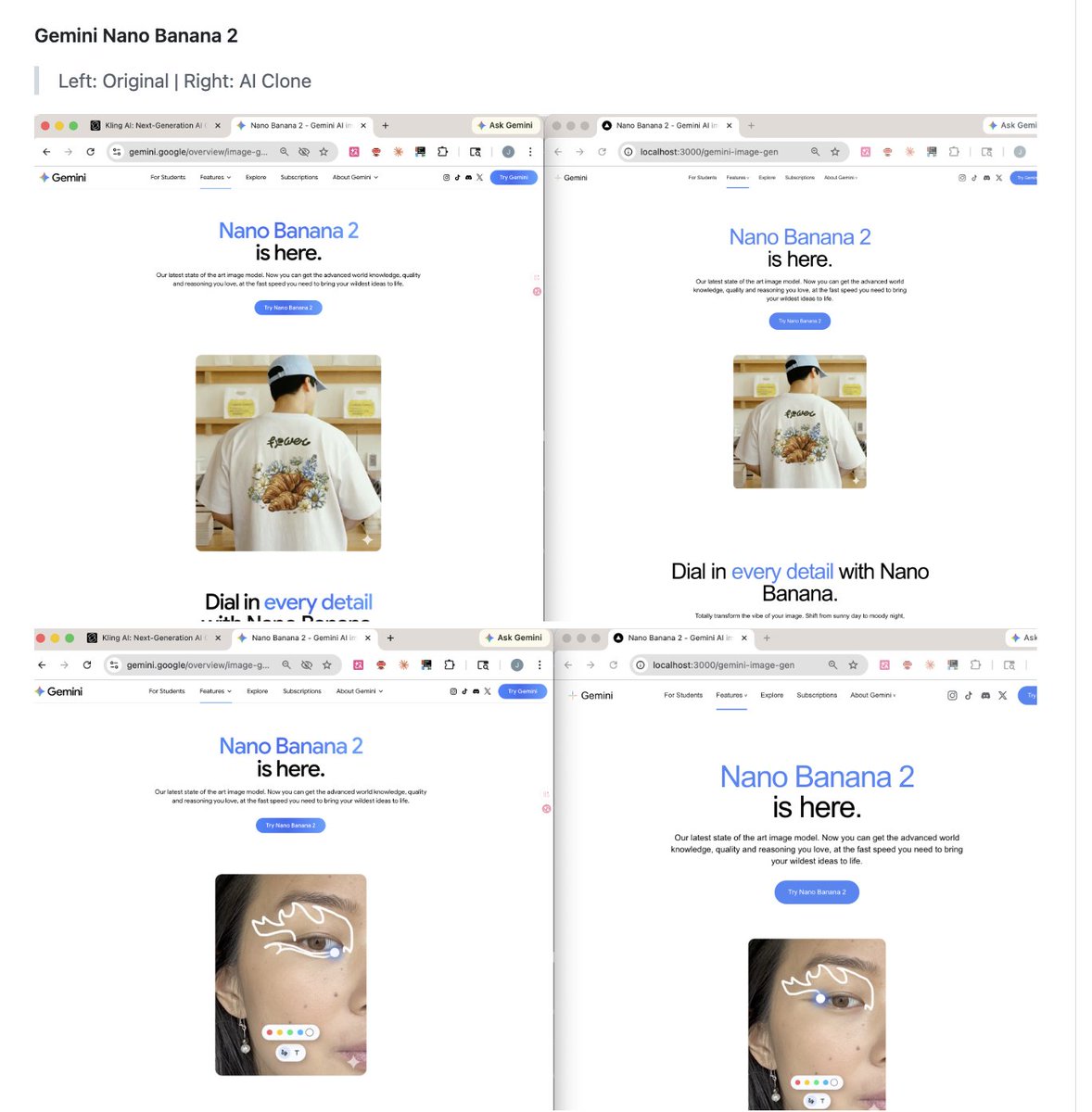JaredOfAI's tweet photo. No code. No frontend skills. Just tell AI which website to clone.

I open sourced https://t.co/4rWKsM81ET

One-Click Clone is an open-source AI skill that lets you replicate ANY website with a single command. The AI opens a browser, inspects the page, downloads every asset, extracts exact styles, and builds a working Next.js clone — all without you writing a single line of code.

Current fidelity: ~70–80% on landing pages, including layout, colors, animations, and interactive elements.

Check it out >