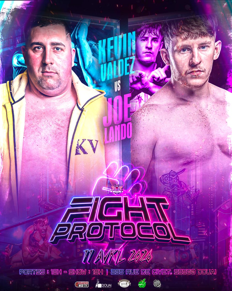 🟣 FIGHT_PROTOCOL 🟣

KEVIN VALDEZ VS JOE LANDO 

🎟️ Billetterie :
my.weezevent.com/cacc-fight_pro…

📍 Salle des Sports de la Templerie
295 rue de Givet, Douai

🗓️ Samedi 11 avril 2026