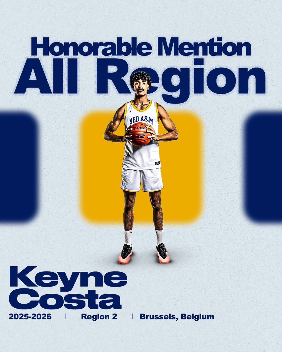 NEOMensBBall's tweet photo. Honorable Mention All-Region 2: 𝙆𝙚𝙮𝙣𝙚 𝘾𝙤𝙨𝙩𝙖

#ToughnessTogether https://t.co/VznlqUbHmN