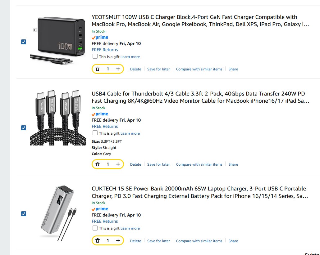 using my YEOTSMUT charger and CUNTECH cables to charge my CUKTECH portable battery man what even is amazon anymore