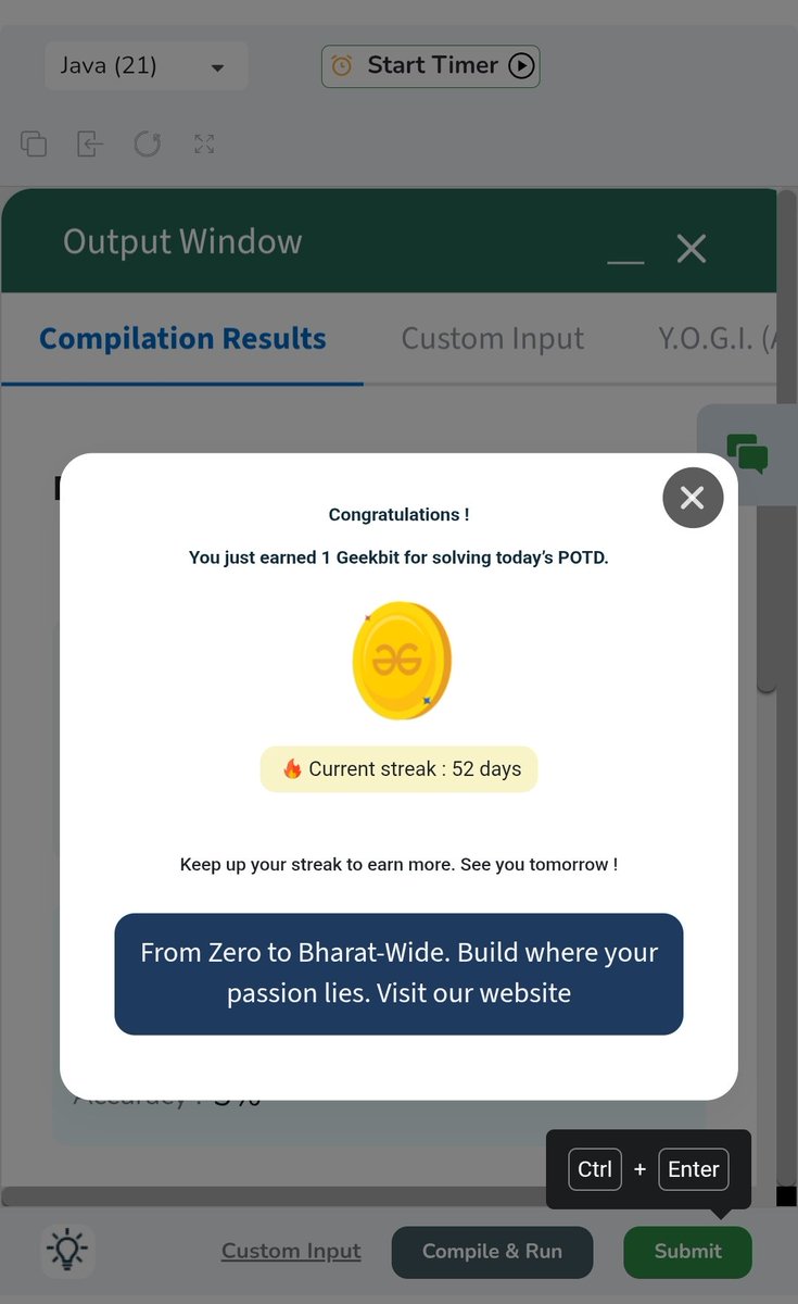 RahulPooj2003's tweet photo. DAY 52 of #geekstreak60 and #npci
The Streak Continues🎉 

The problem was very tough according to the previous days problem, it taking an 5 hour to solve this continues my problem skill strength from basic to high😵‍💫
@geeksforgeeks
@NPCI_NPCI
#geekstreak2026
#CodingJourney
#DAY52 https://t.co/LZM8JsEg7G