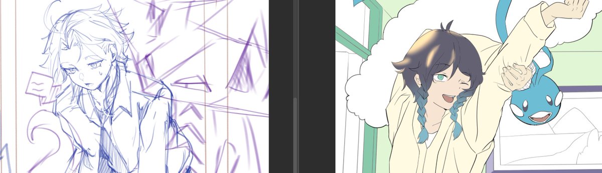 pov you don't have a switch 2 or pokopia so you draw xiaoven slice of life where they live with their pokemon children to fill the void in your heart: