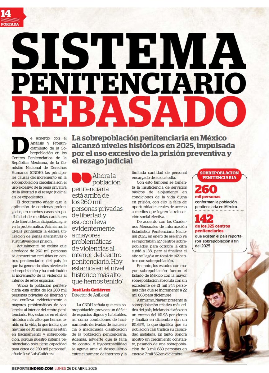 ibeth66_ibeth's tweet photo. En los últimos 3 años se tiene registro de más de 7 mil incidentes en Centros Penitenciarios, sin embargo organizaciones civiles reportan un subregristro que apunta a un aumento de violencia.
https://t.co/rgI6bXNkjK https://t.co/seWTo0i0Xl