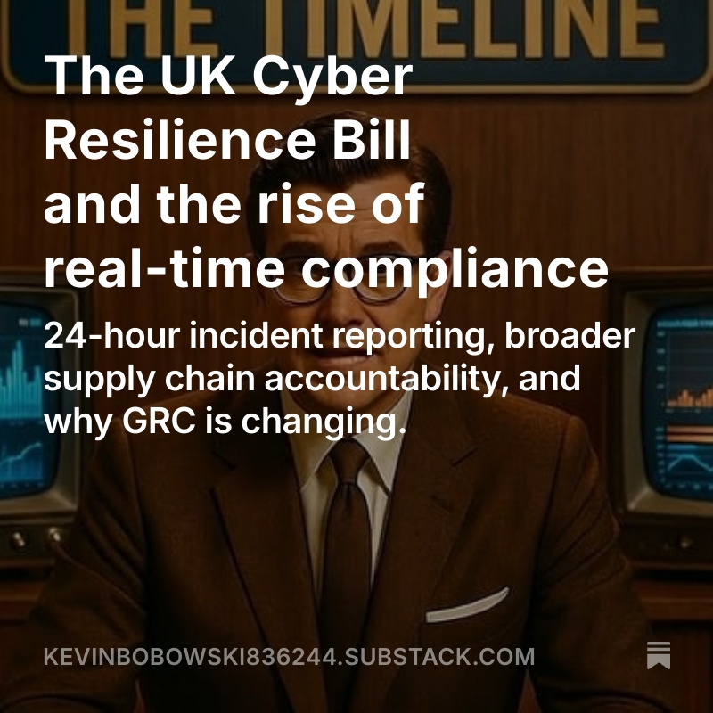 bobowski's tweet photo. The UK Cyber Resilience Bill and the rise of real-time compliance https://t.co/pMXOD6MLM4 https://t.co/VKjoBTpiwQ