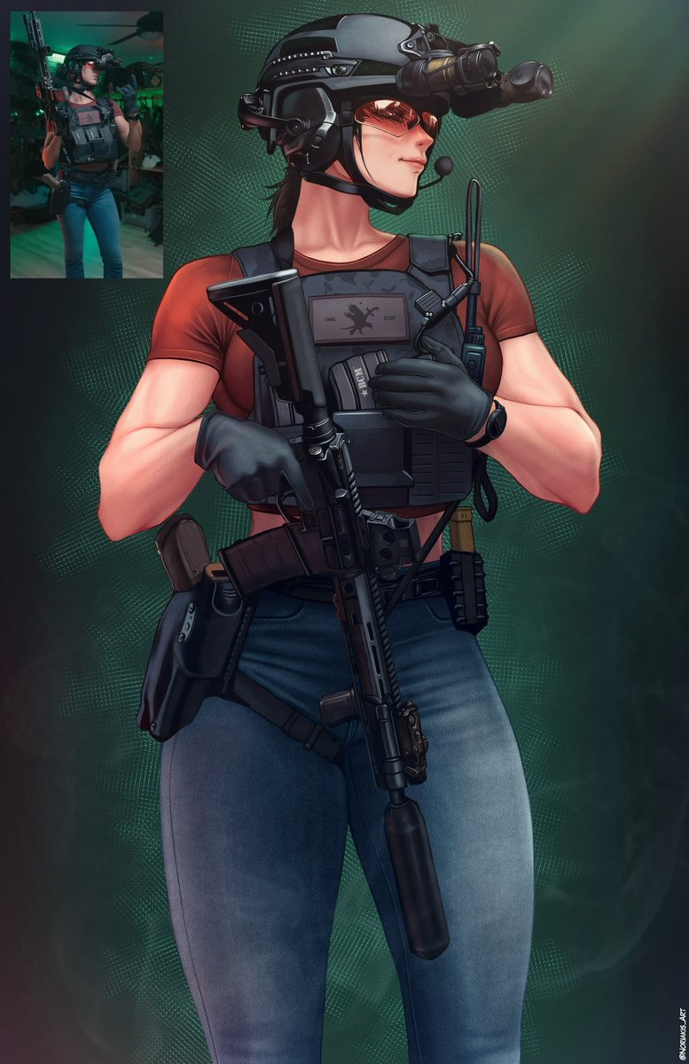 Noriakis_Art's tweet image. I did a study of @ ashleyjames_fit on instagram rocking some tactical gear😎

#gungirl #tactical #musclemommy