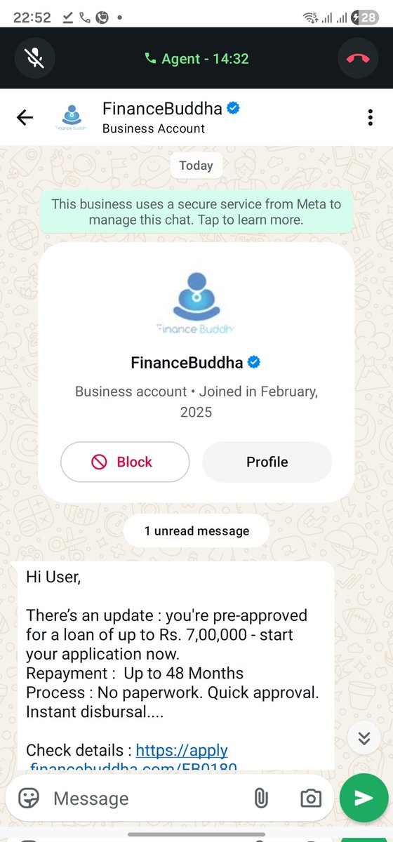 Prashant_T_GKP's tweet photo. Despite never subscribing, I keep receiving spam WhatsApp messages from “Finance Buddha” twice every month. Reported as spam and blocked multiple times, but the messages still keep coming.
@WhatsApp @TRAI please take action against such harassment. https://t.co/6UqQDKqlGe