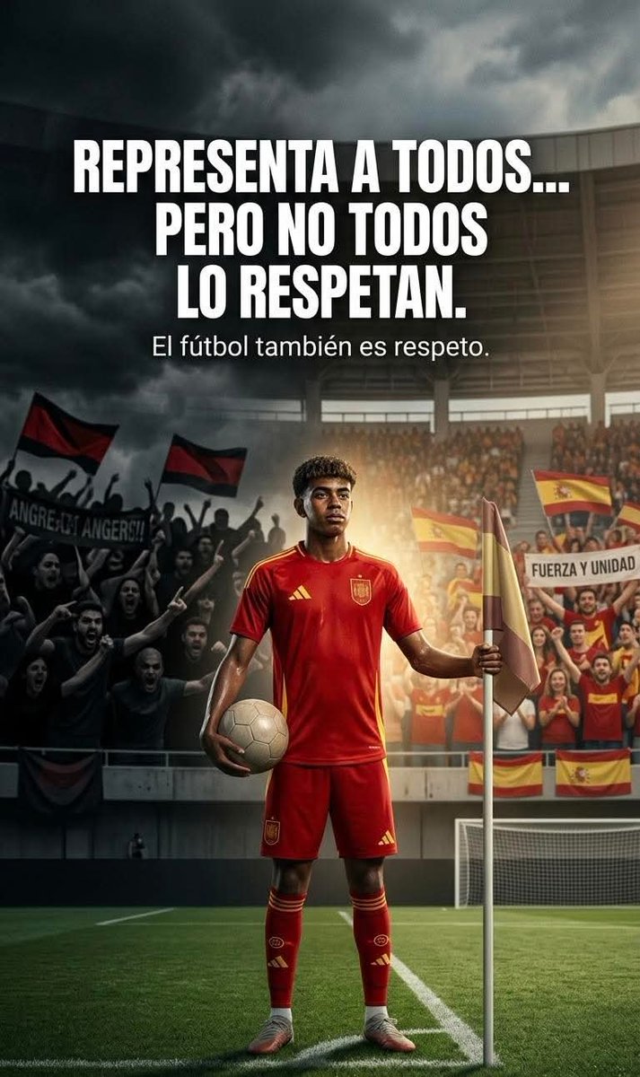 Tocapilotes's tweet photo. 🚨🔥 NOTA DE RECHAZO
Lamine estamos contigo.

Lo que se escuchó en la grada no es fútbol. Es vergüenza.

Estamos hablando de Lamine Yamal,
un joven que no solo destaca en su club, sino que también le ha dado alegrías a la Selección de España.

Y aun así… tiene que soportar cosas como:

🚫 “Eres feo”
🚫 “Vete a Marruecos”

¿En serio?

¿Desde cuándo el fútbol se convirtió en un concurso de belleza?
¿Desde cuándo el origen de una persona es motivo de ataque?

Porque hay que decirlo sin rodeos:

👉 Esto no es presión de estadio
👉 Esto no es rivalidad
👉 Esto es racismo, xenofobia y acoso

💔 Especialmente grave cuando se trata de un jugador tan joven.

Un chico que representa talento, futuro… y también a un país dentro del campo.

Y ahí es donde duele más.

Porque mientras él defiende a España en el terreno de juego,
hay quienes desde la grada demuestran que no saben representar ni respeto, ni valores, ni país.

⚖️ Criticar una jugada es fútbol.
⚖️ Analizar un partido es fútbol.
🚫 Atacar a una persona por cómo luce o de dónde viene… eso no lo es.

El fútbol se gana en el campo…
pero el respeto también.

“Representa a todos… pero no todos están a su altura.”